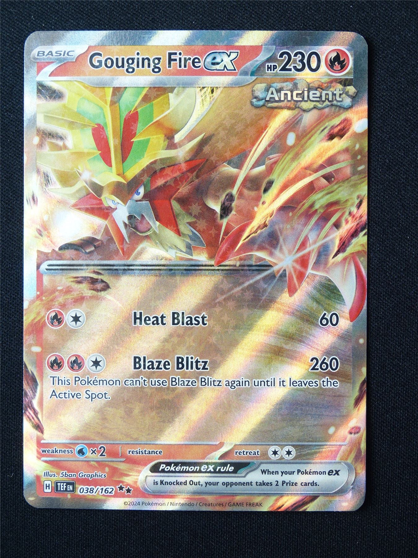 Gouging Fire EX 038/162 Holo - Pokemon Card #61N