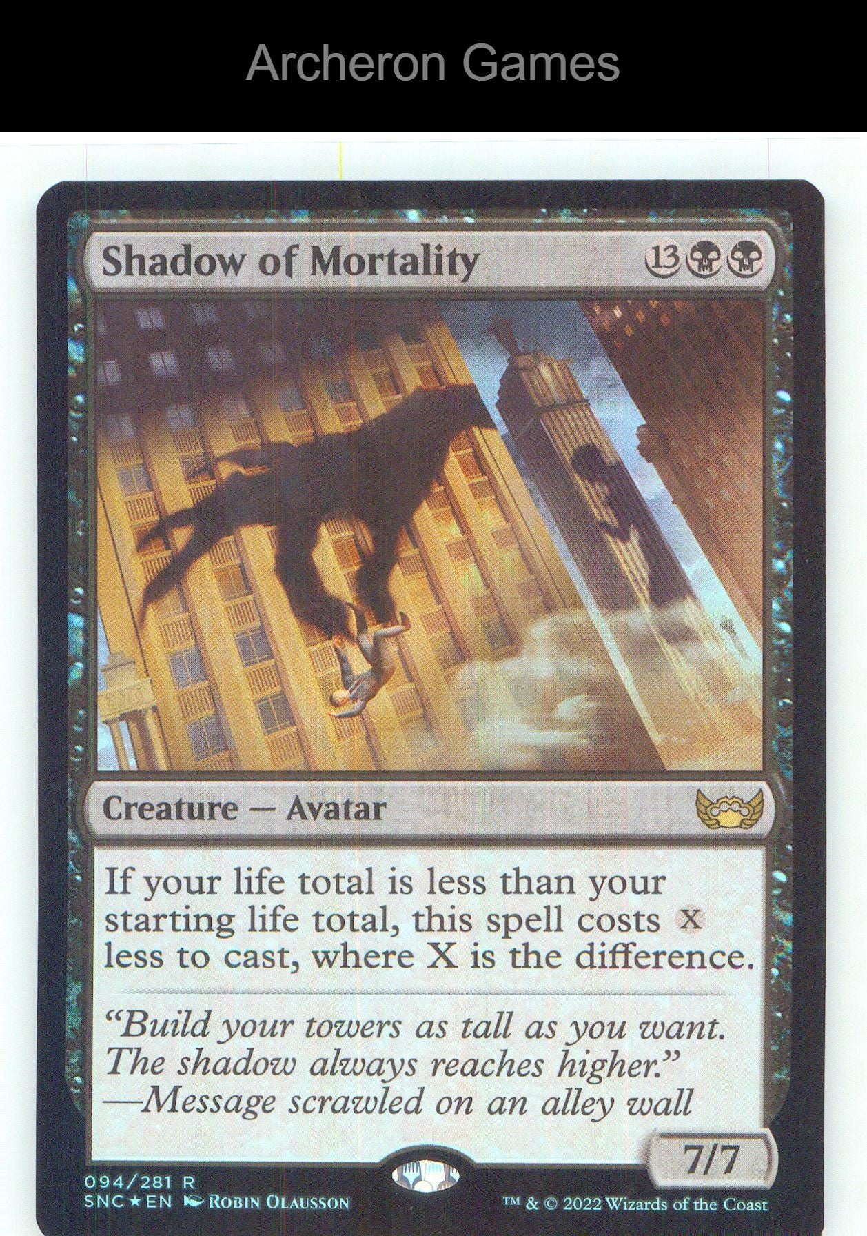 Shadow of Mortality SNC 94 R MTG Card NM/EX+ Foil