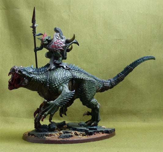 Saurus Scar-Veteran on Carnosaur painted - Seraphon - Warhammer Aos #2LZ