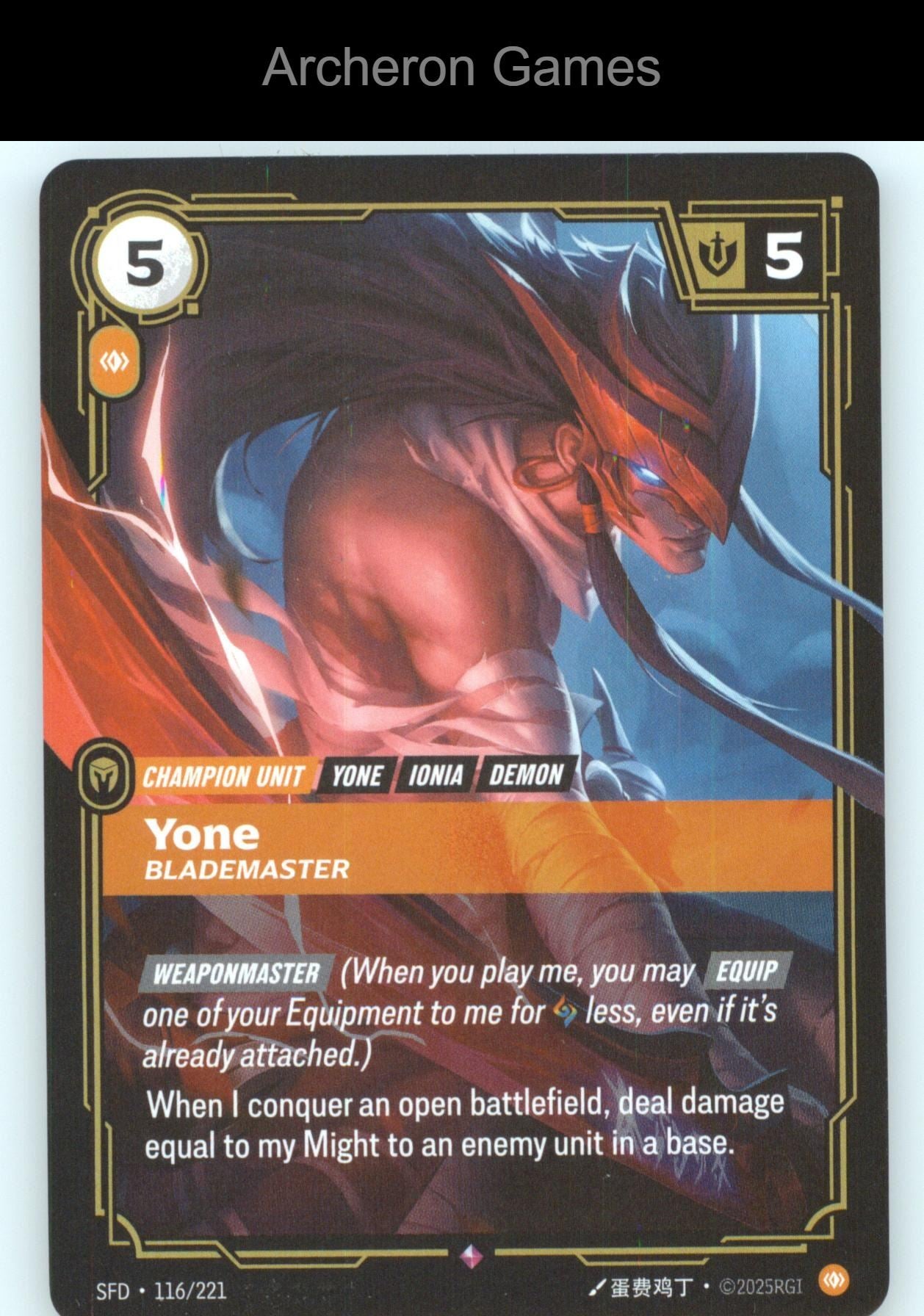 Yone - Blademaster SFD 116/221 R  Card Spiritforged