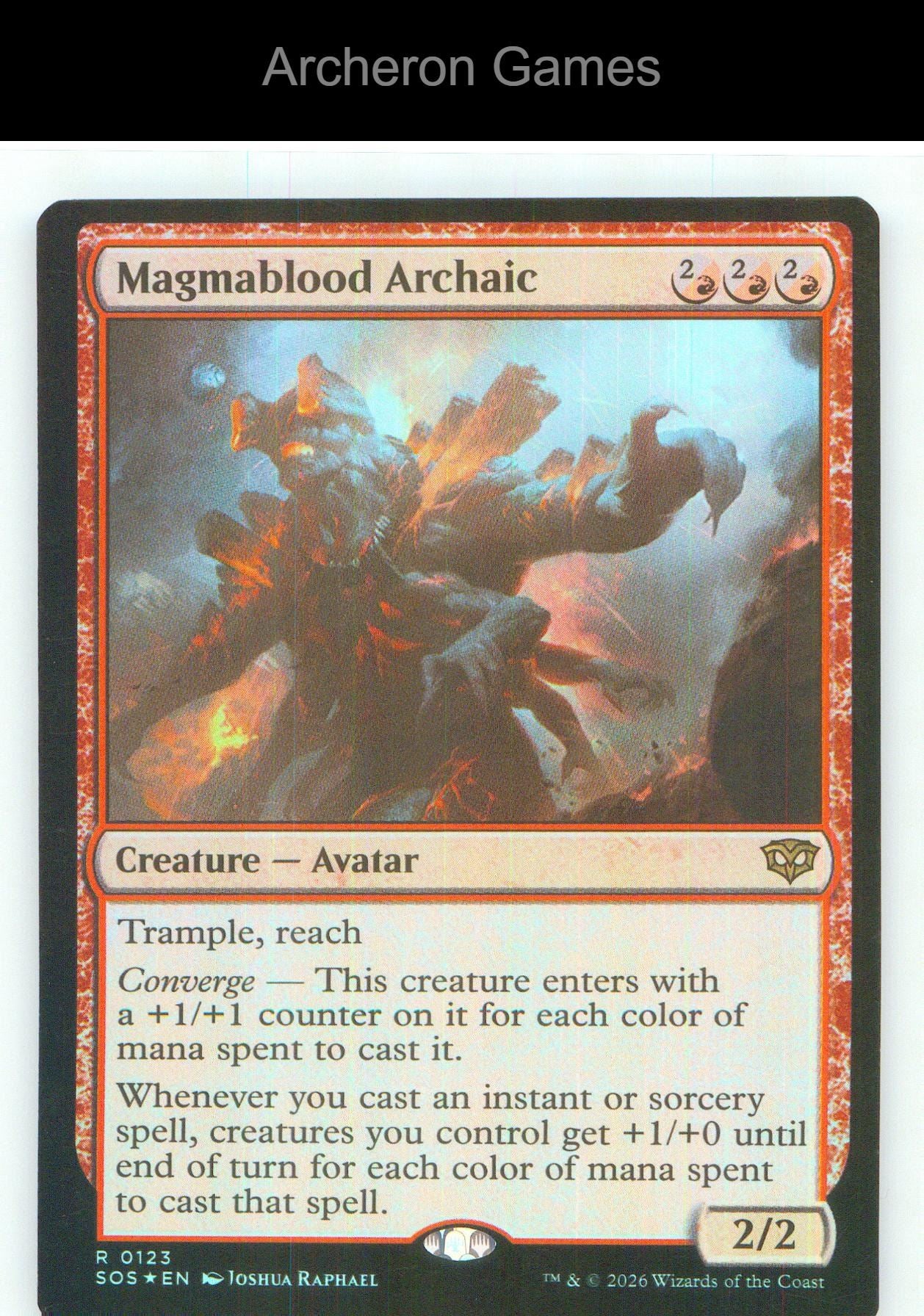 Magmablood Archaic SOS 123 R MTG Card NM/EX+ Foil