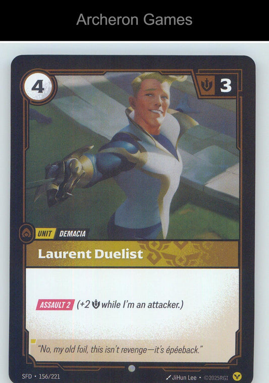 Laurent Duelist SFD 156/221 C Spiritforged Riftbound Card