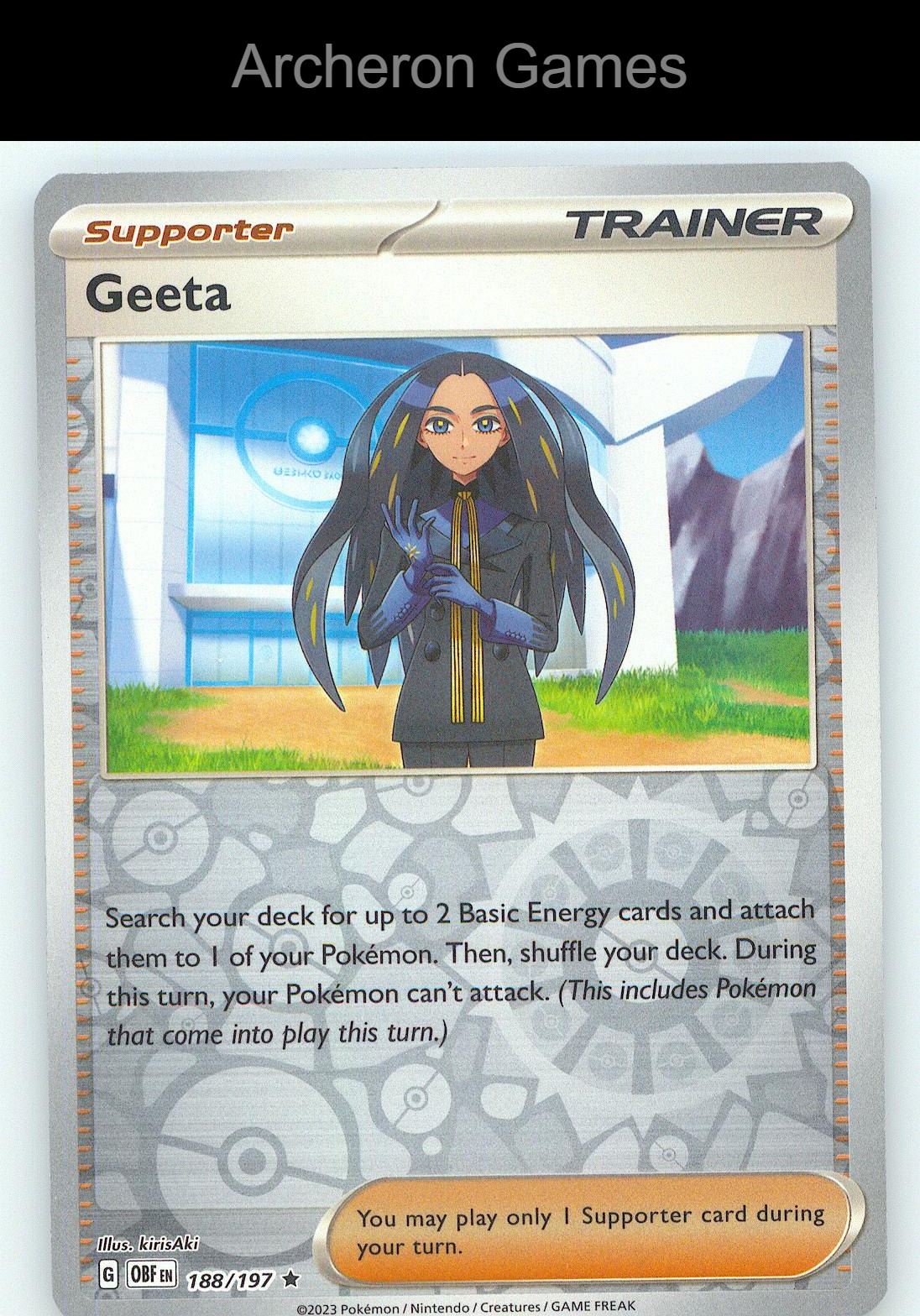 Pokemon Card Geeta OBF 188/197 R Obsidian Flames Reverse Holo
