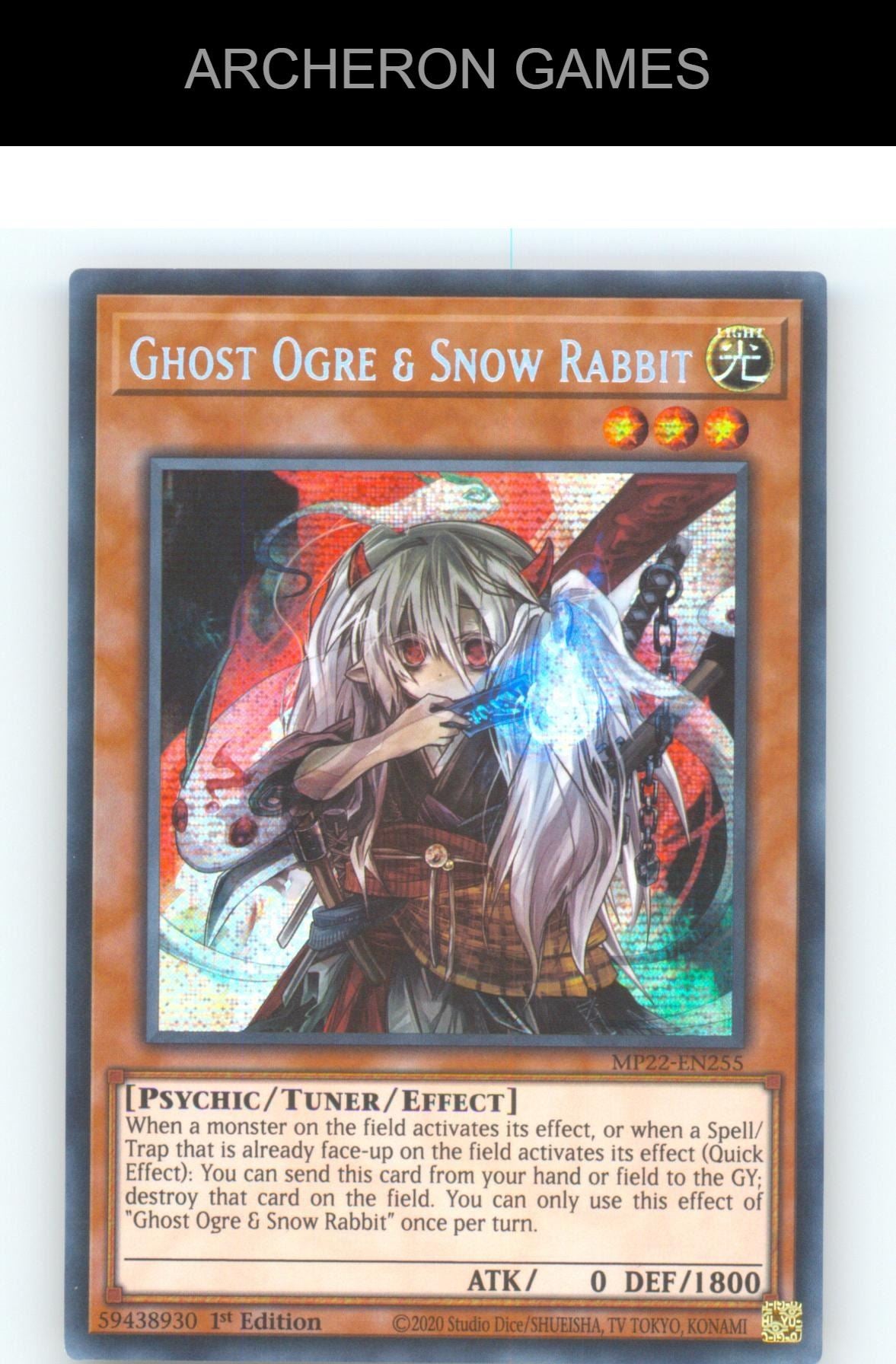 Ghost Ogre & Snow Rabbit Prismatic Secret Rare YUGIOH Card 1st Edition