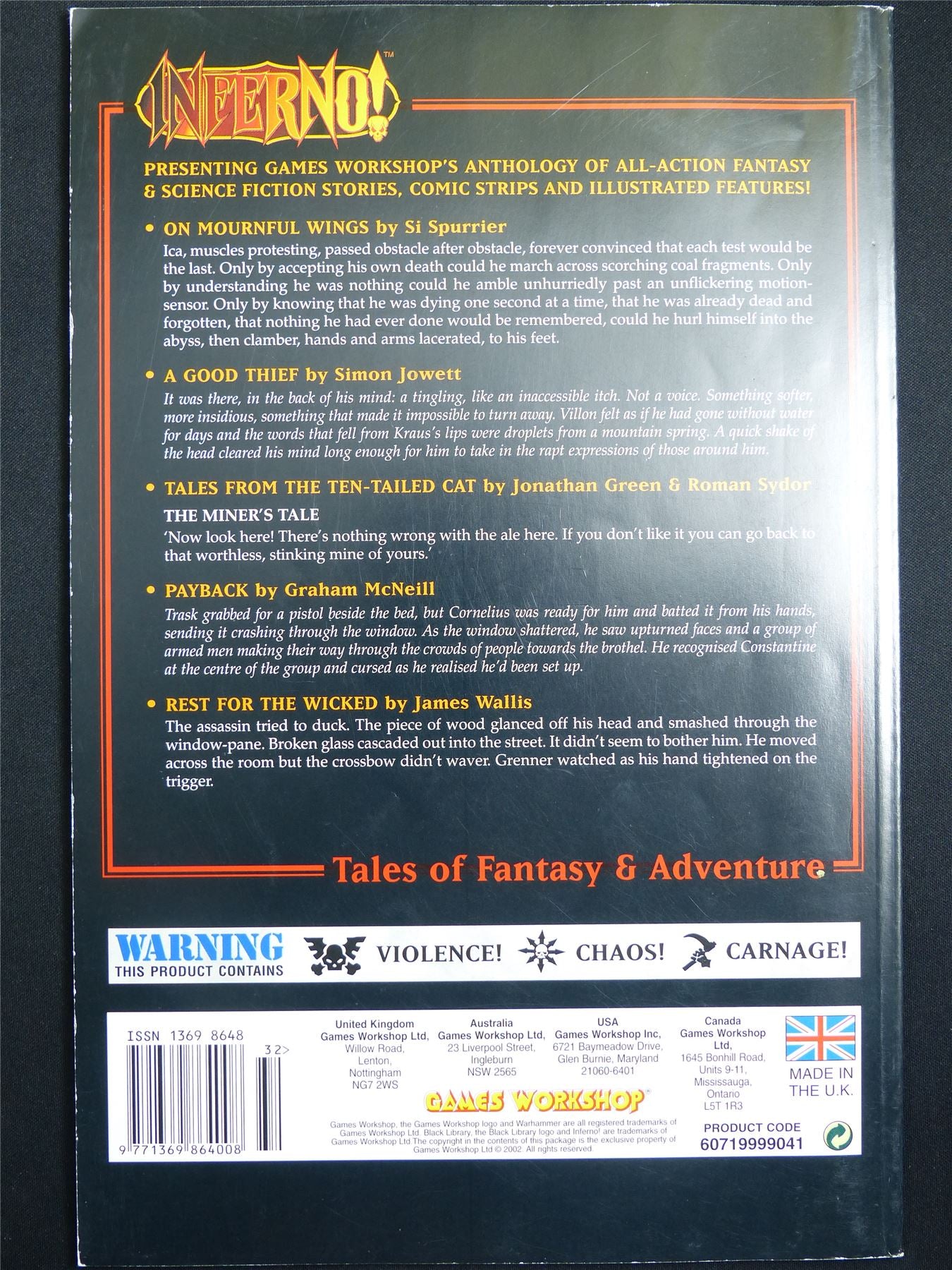 Inferno! Tales of Fantasy and Adventure #32 - Games Workshop Black Library Publication #1OE