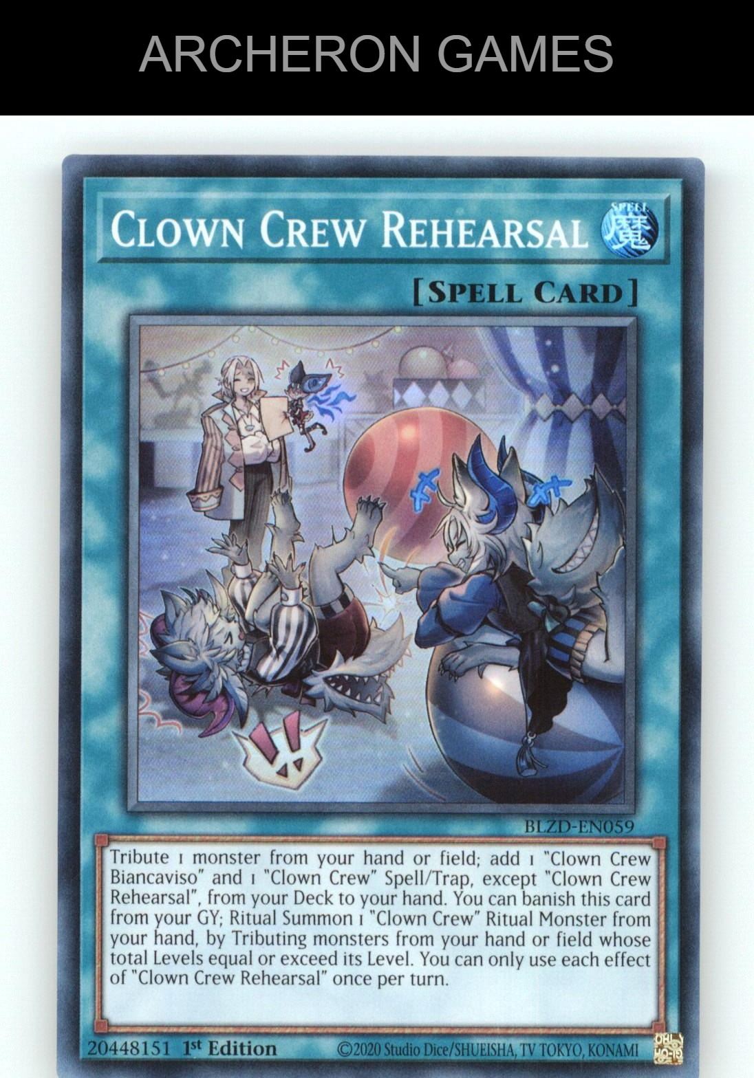 Clown Crew Rehearsal SR YUGIOH Card