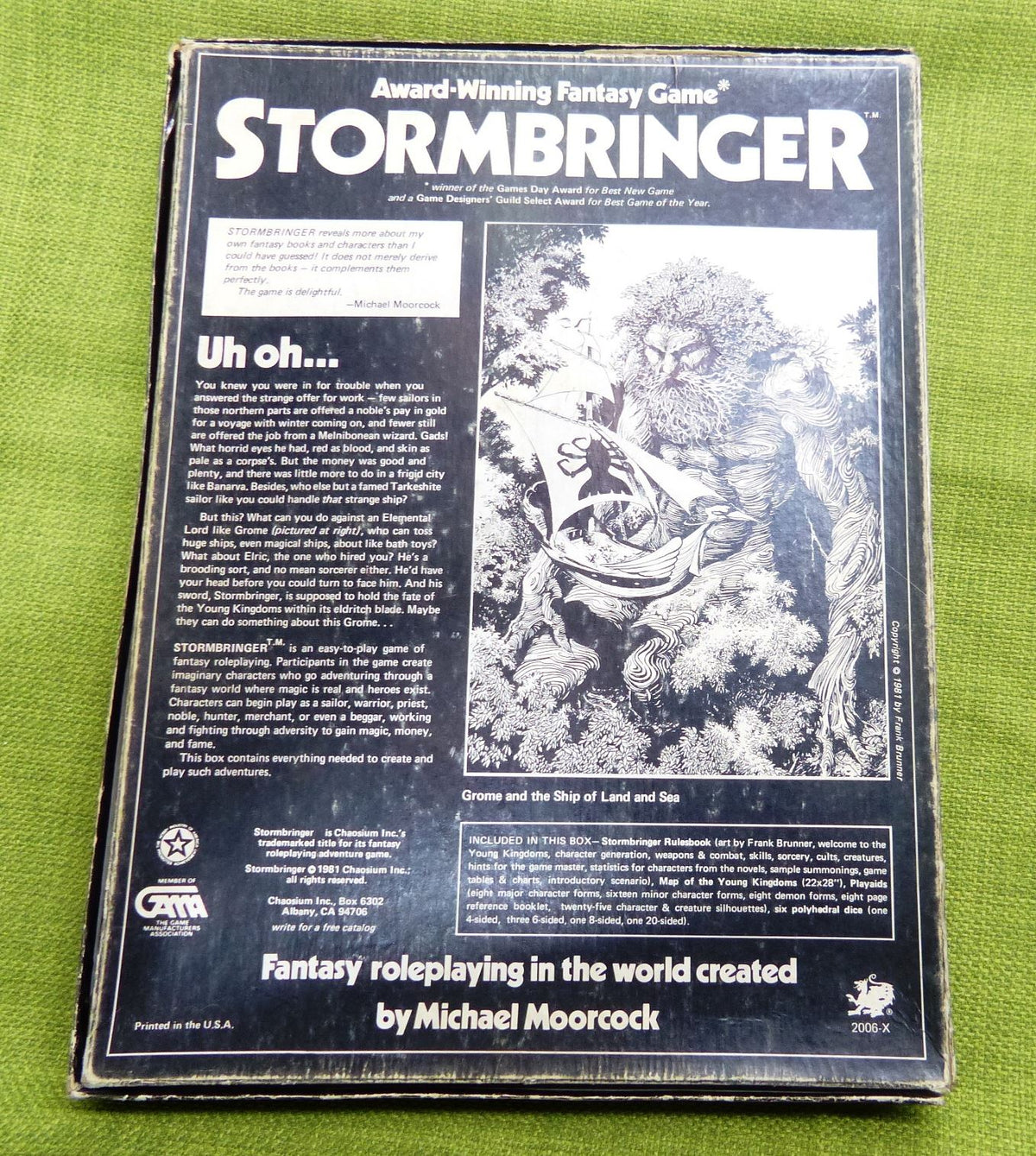 Vintage Box Set Michael Moorcock's Storm Bringer  - Chaosium Inc #6V
