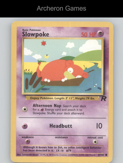 Pokemon Card Slowpoke TR 67/82 C Team Rocket Unlimited