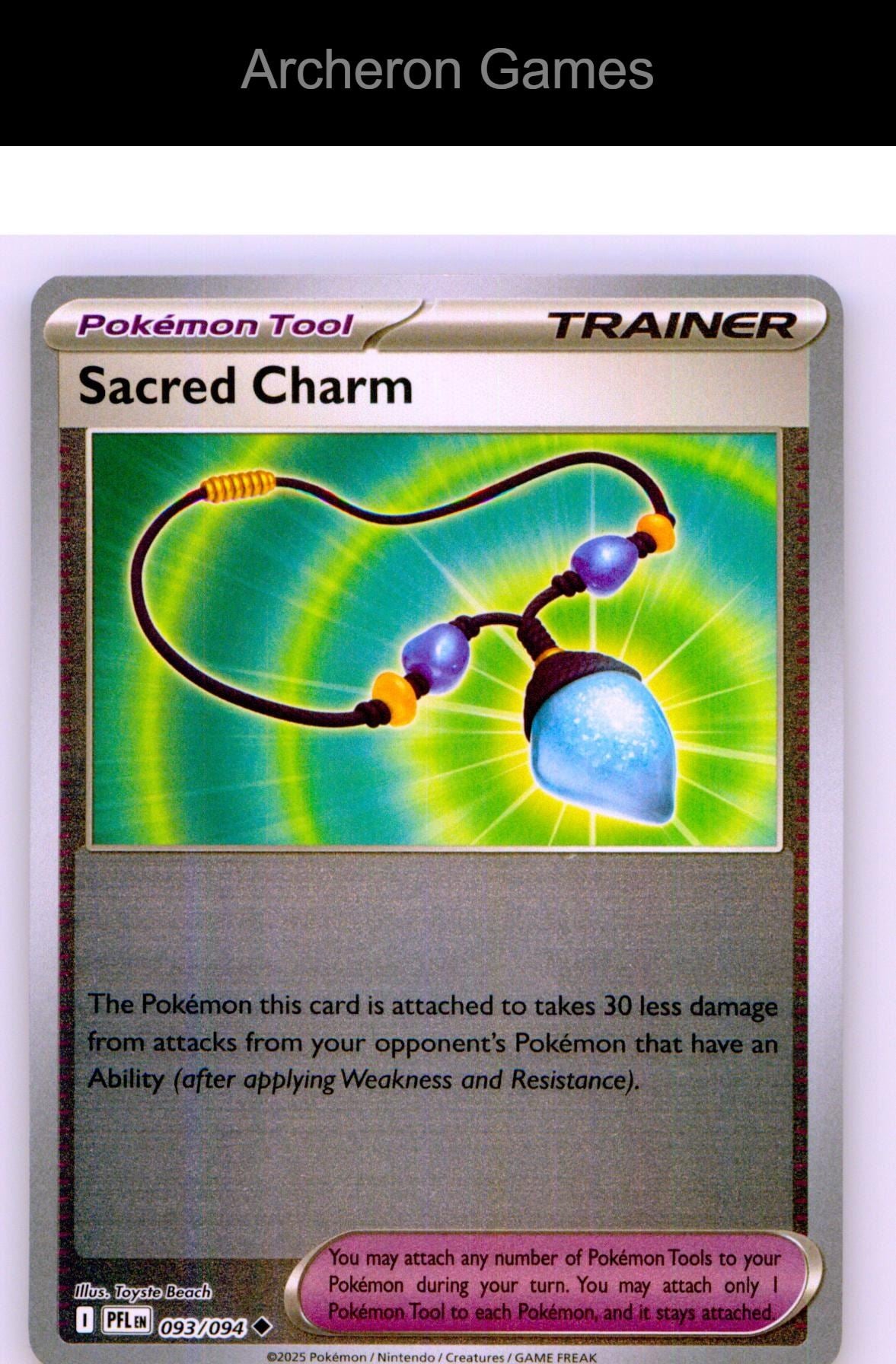 Pokemon Card Sacred Charm PFL 093/094 UC Phantasmal Flames Reverse Holo