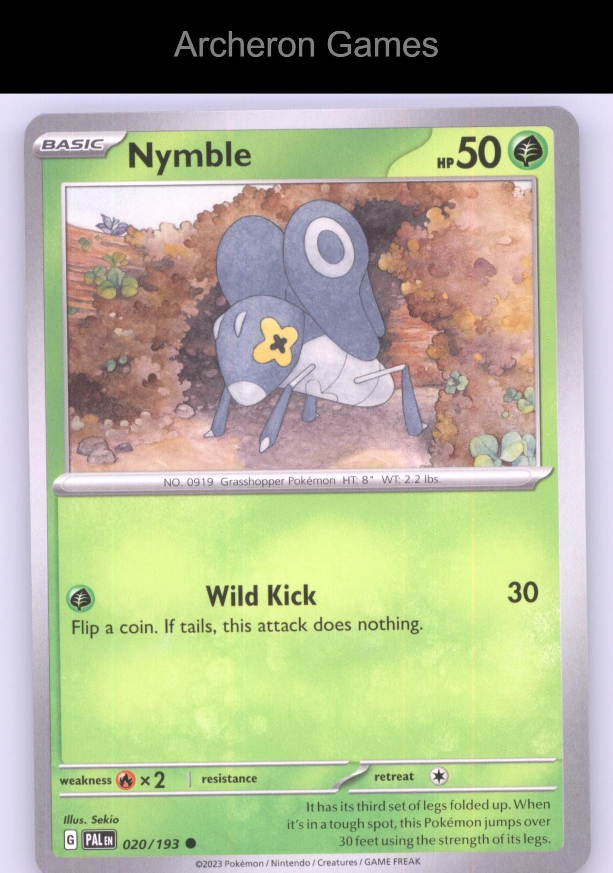 Pokemon Card Nymble PAL 020/193 C Paldea Evolved