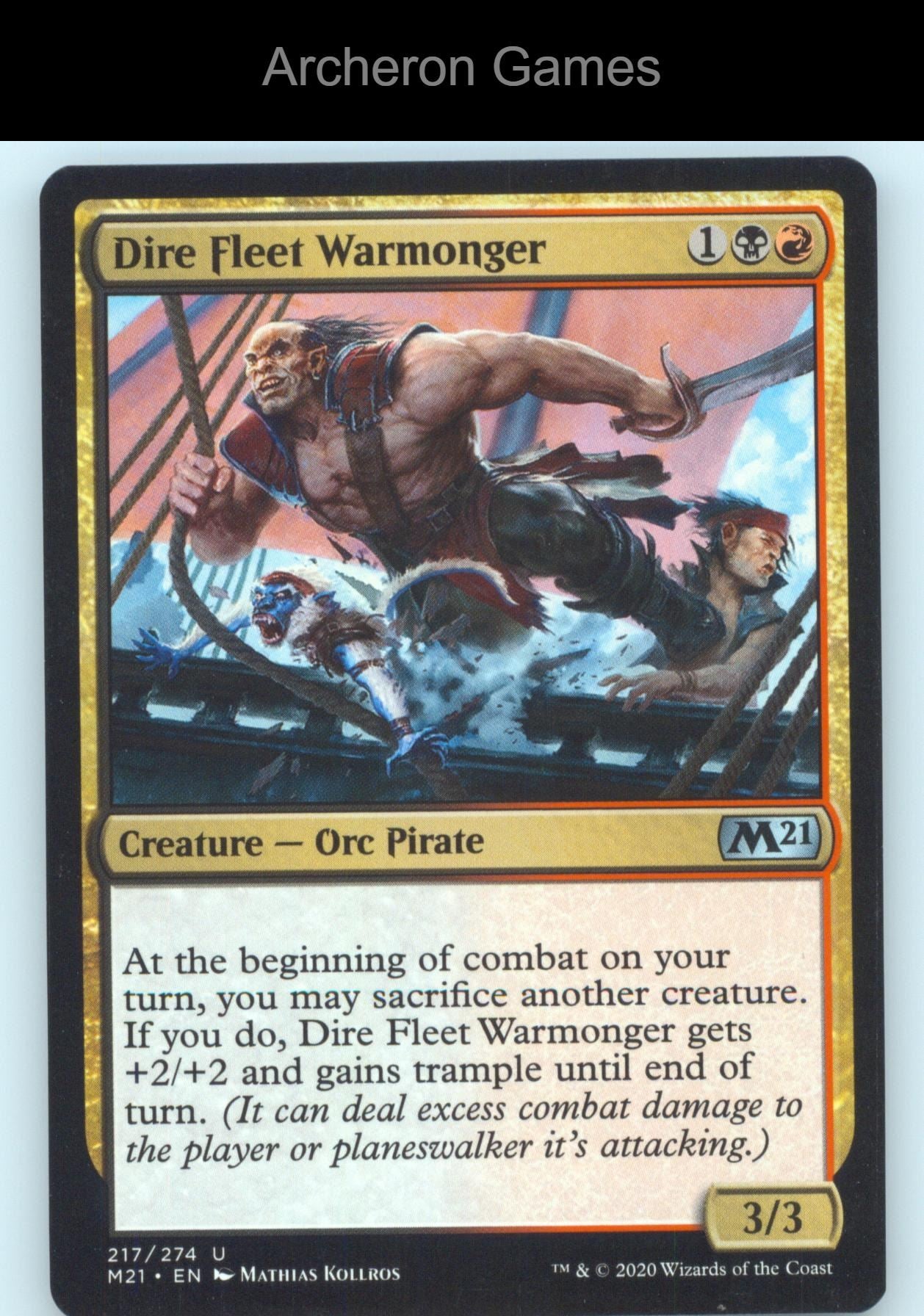 Dire Fleet Warmonger 217 UC MTG Card Core Set 2021