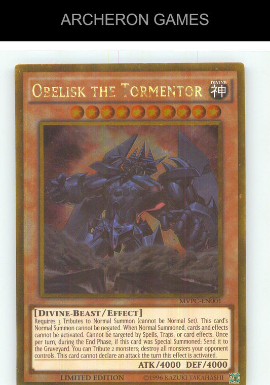 Obelisk the Tormentor Gold Secret Rare YUGIOH Card Limited