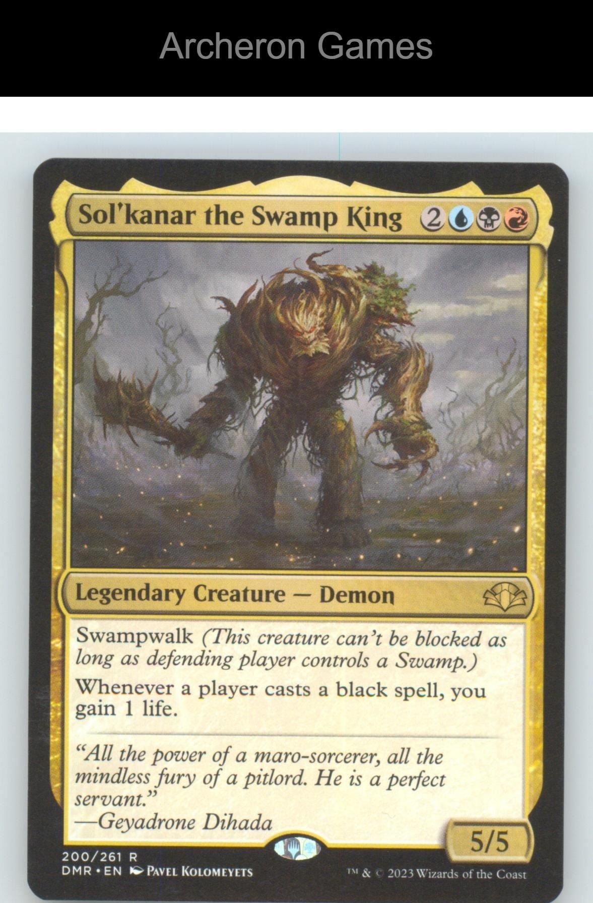 Sol'kanar the Swamp King DMR 200 R MTG Card NM/EX+