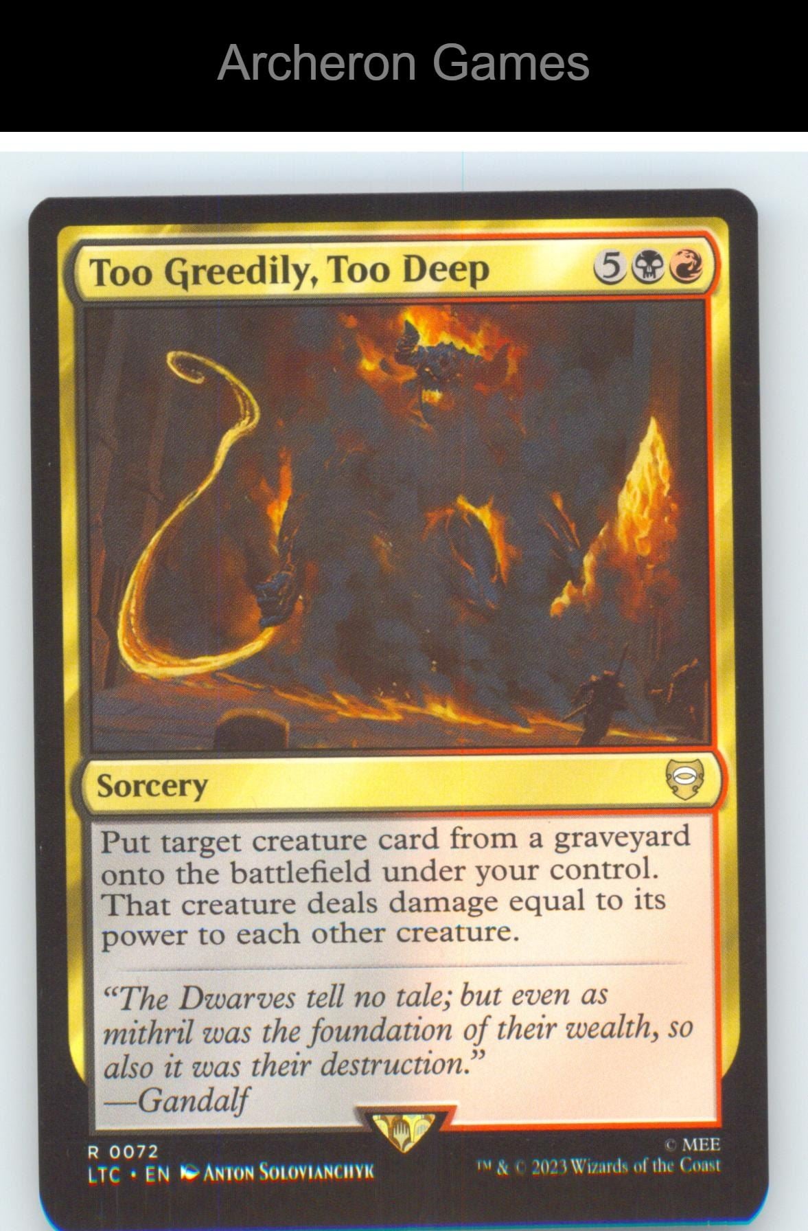 Too Greedily, Too Deep LTC 72 R MTG Card NM/EX+