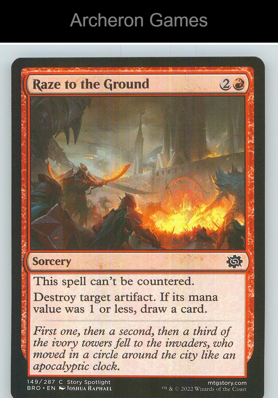 Raze to the Ground BRO 149 C MTG Card NM/EX+