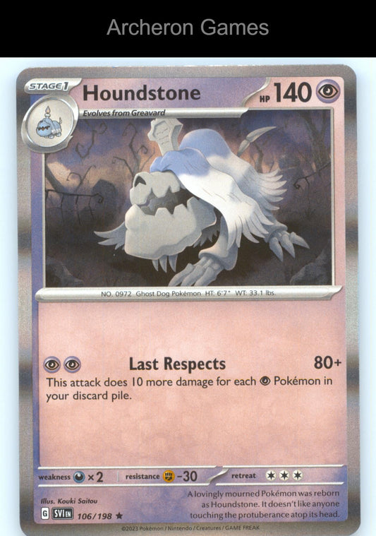 Pokemon Card Houndstone SVI 106/198 R Scarlet & Violet Holo