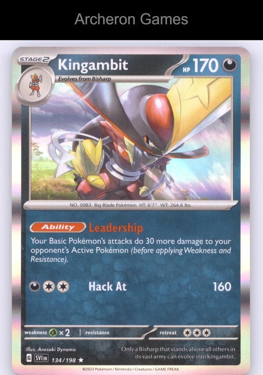 Pokemon Card Kingambit SVI 134/198 R Scarlet & Violet Holo
