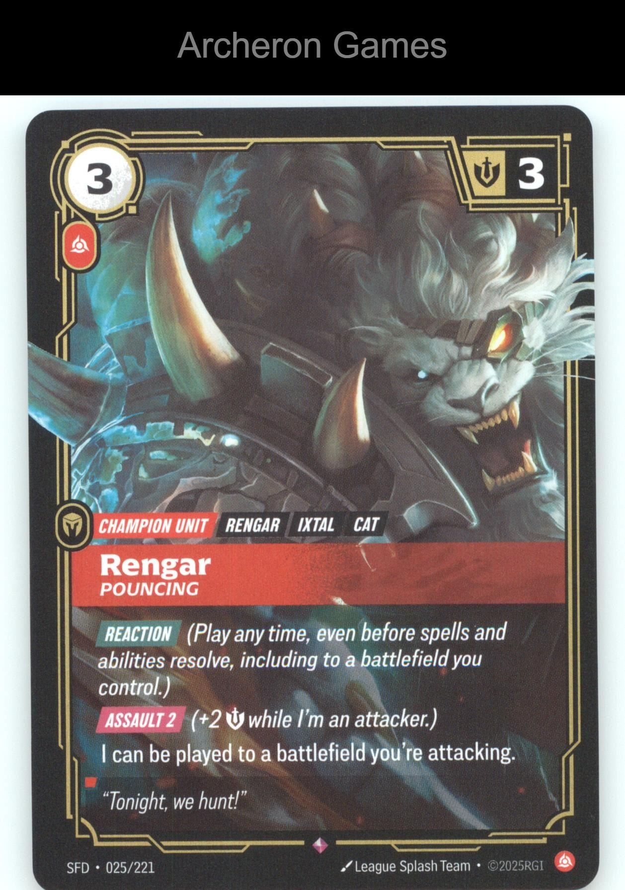 Rengar - Pouncing SFD 025/221 R  Card Spiritforged