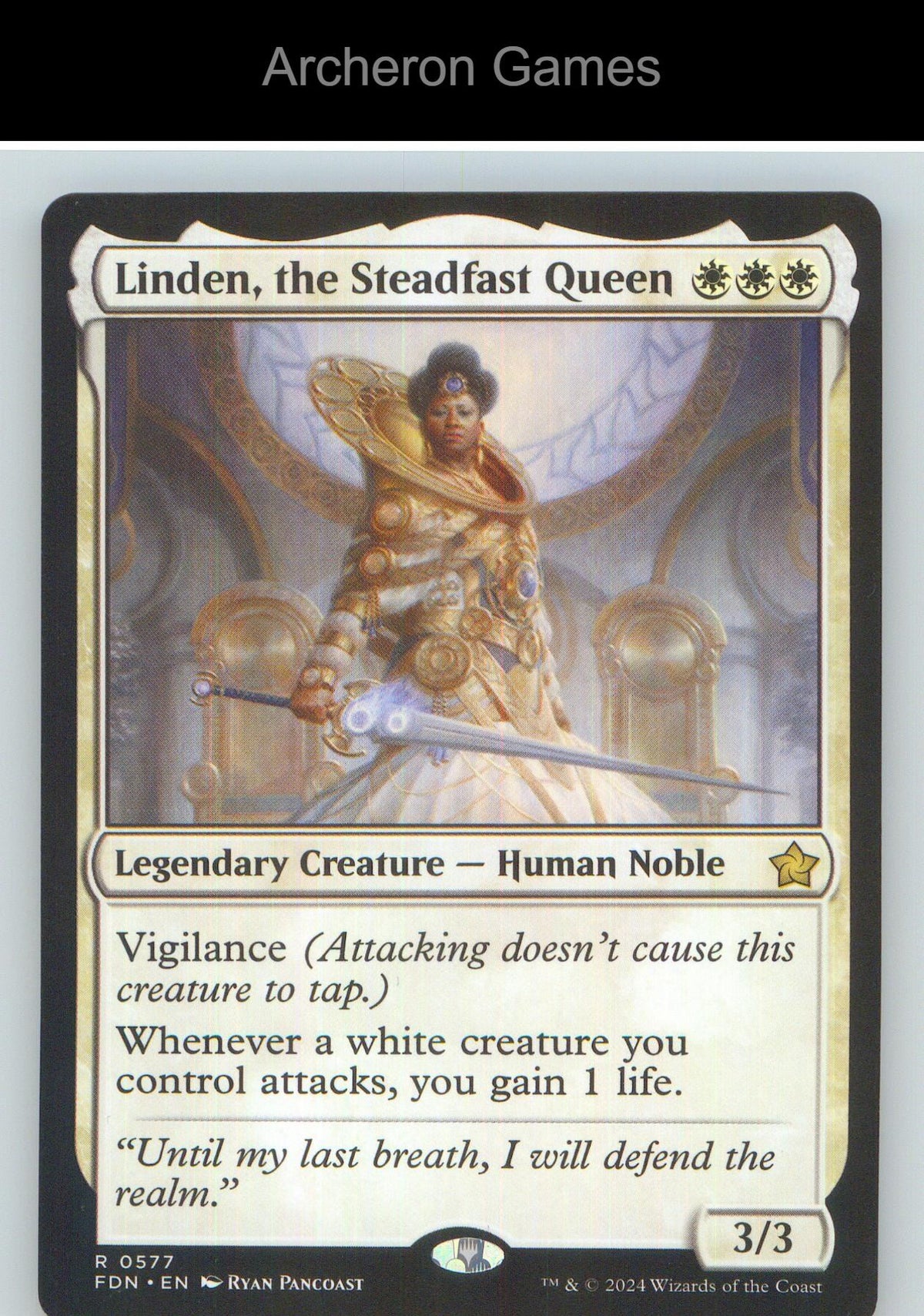 Linden, the Steadfast Queen FDN 577 R MTG Card NM/EX+