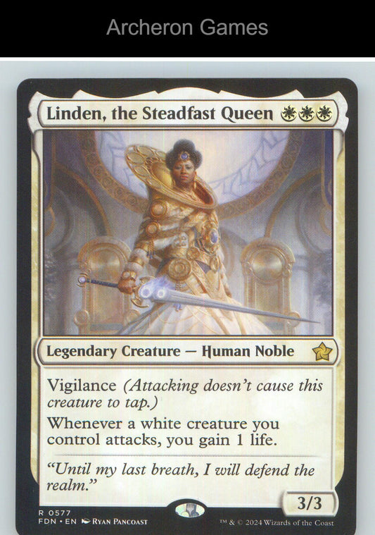 Linden, the Steadfast Queen FDN 577 R MTG Card NM/EX+