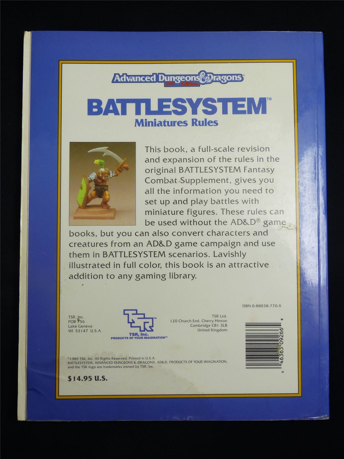 Advanced Dugeons & Dragons: battle System Miniatures Rules - TSR Softback #2M3