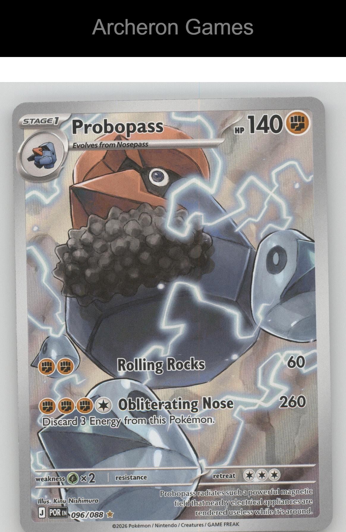 Pokemon Card Probopass ME03 096/088 HOLO Illustration Rare Perfect Order