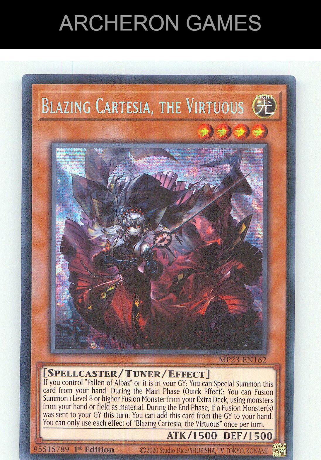 Blazing Cartesia, the Virtuous Prismatic Secret Rare YUGIOH Card 1st Edition