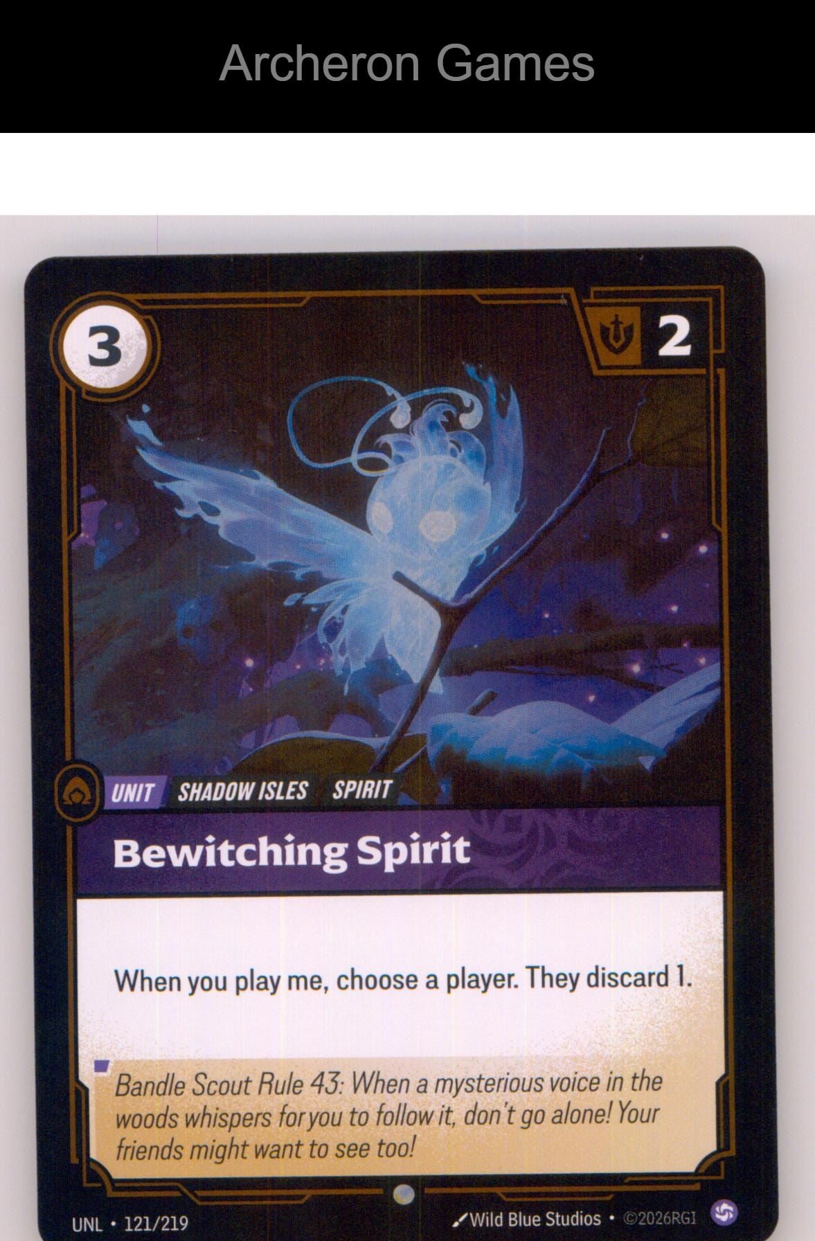 Bewitching Spirit UNL 121/219 C Unleashed Riftbound Card