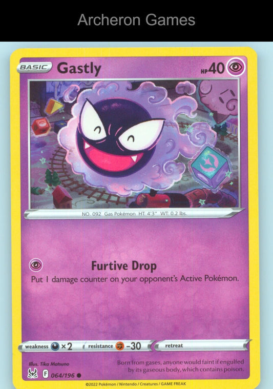 Pokemon Card Gastly LOR 064/196 C Lost Origin