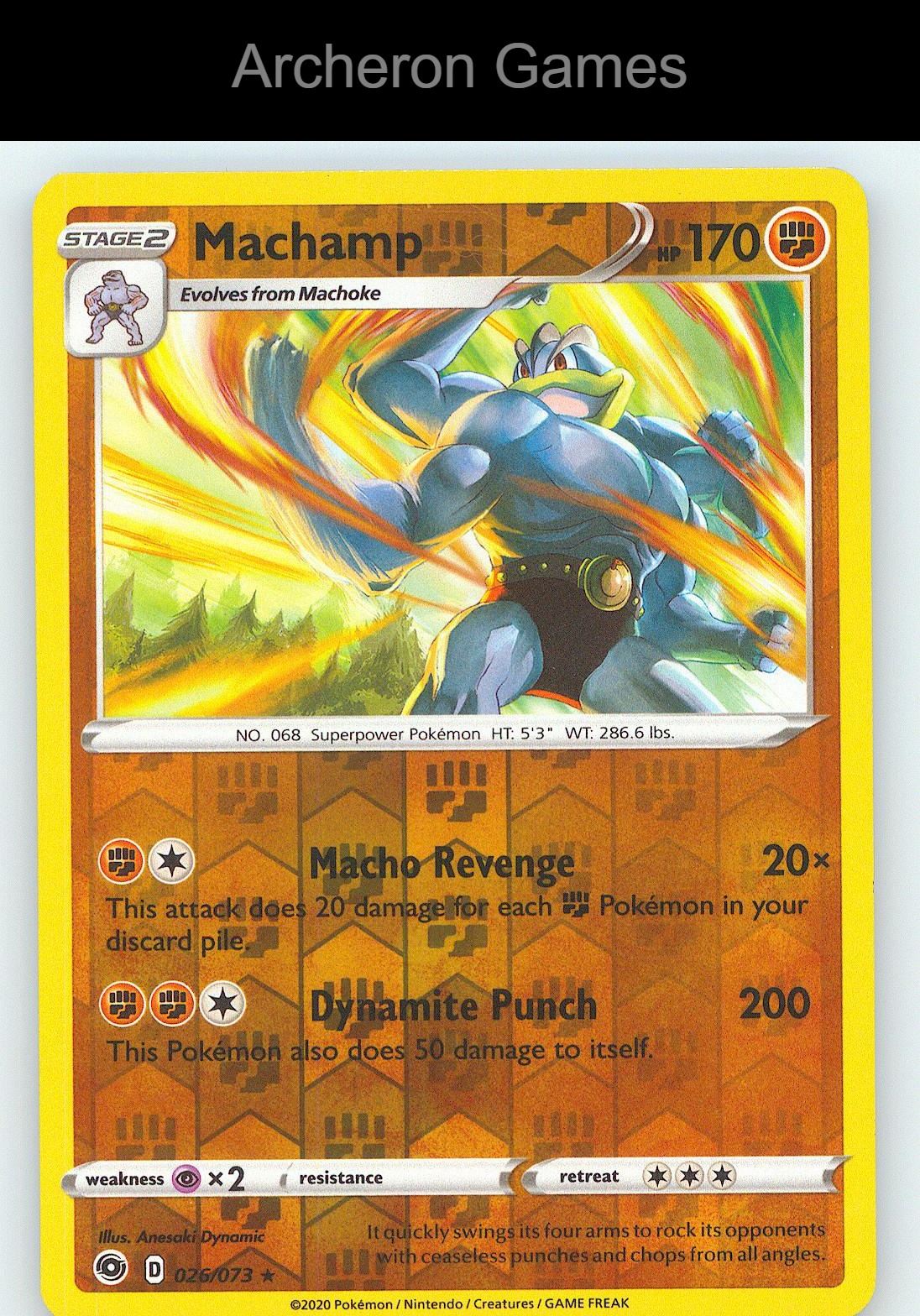 Pokemon Card Machamp CPA 026/073 R Champion's Path Reverse Holo