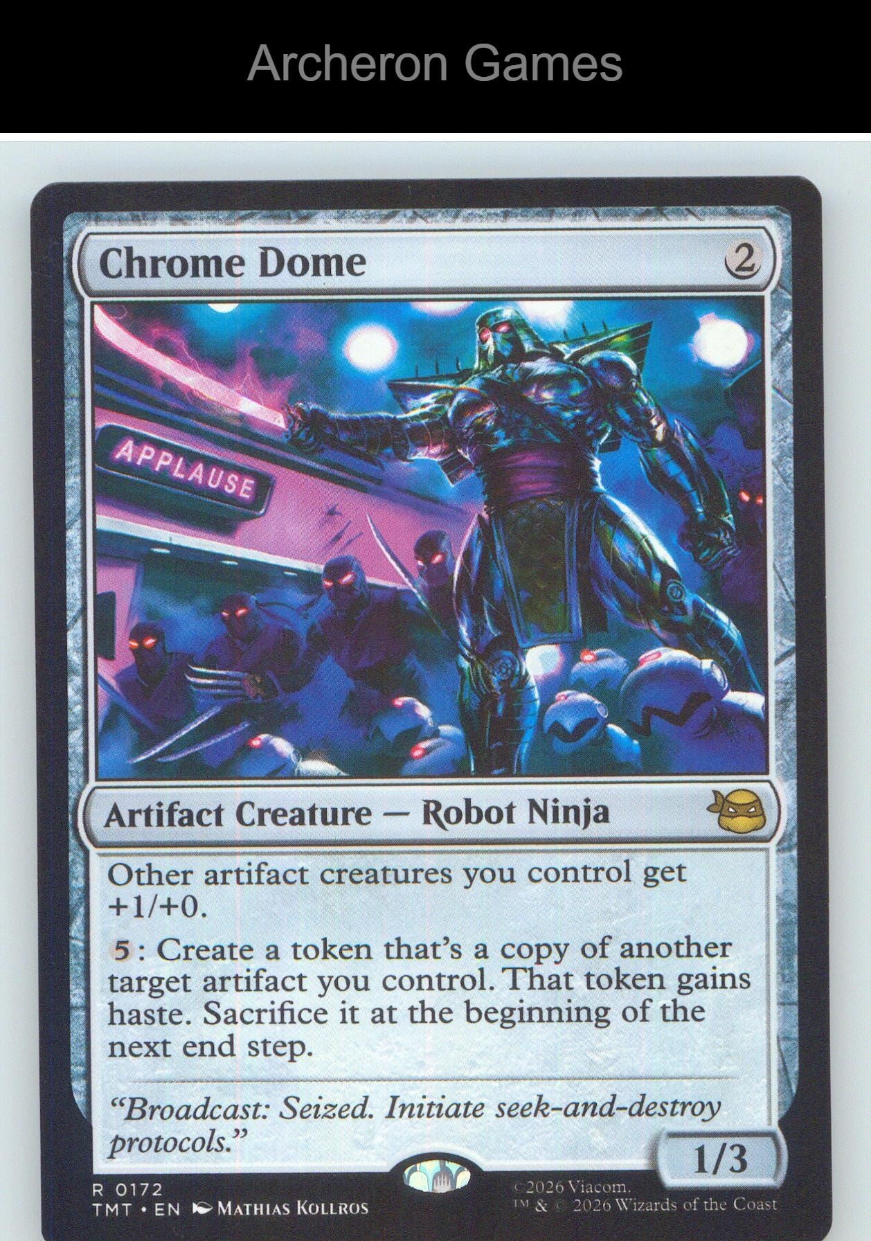Chrome Dome TMT 0172 R MTG Card NM/EX+