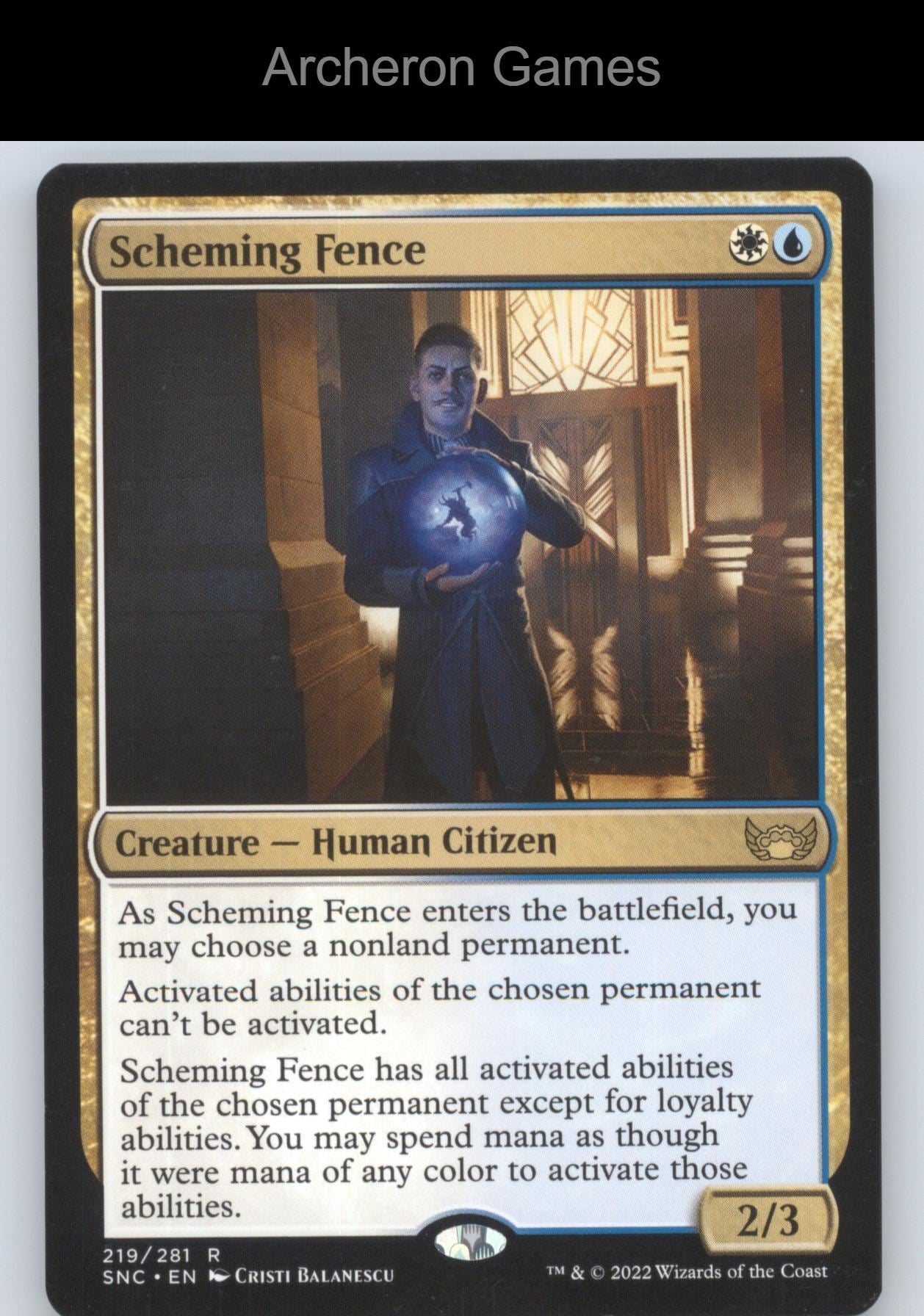 Scheming Fence 219 R MTG Card Streets of New Capenna