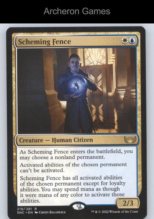 Scheming Fence 219 R MTG Card Streets of New Capenna
