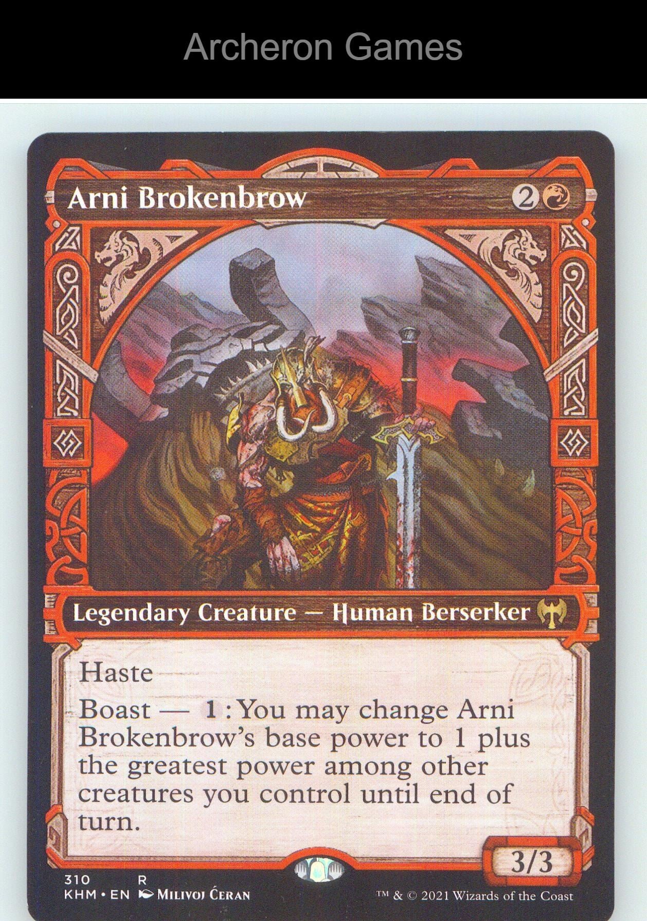 Arni Brokenbrow (Showcase) KHM 310 R MTG Card NM/EX+