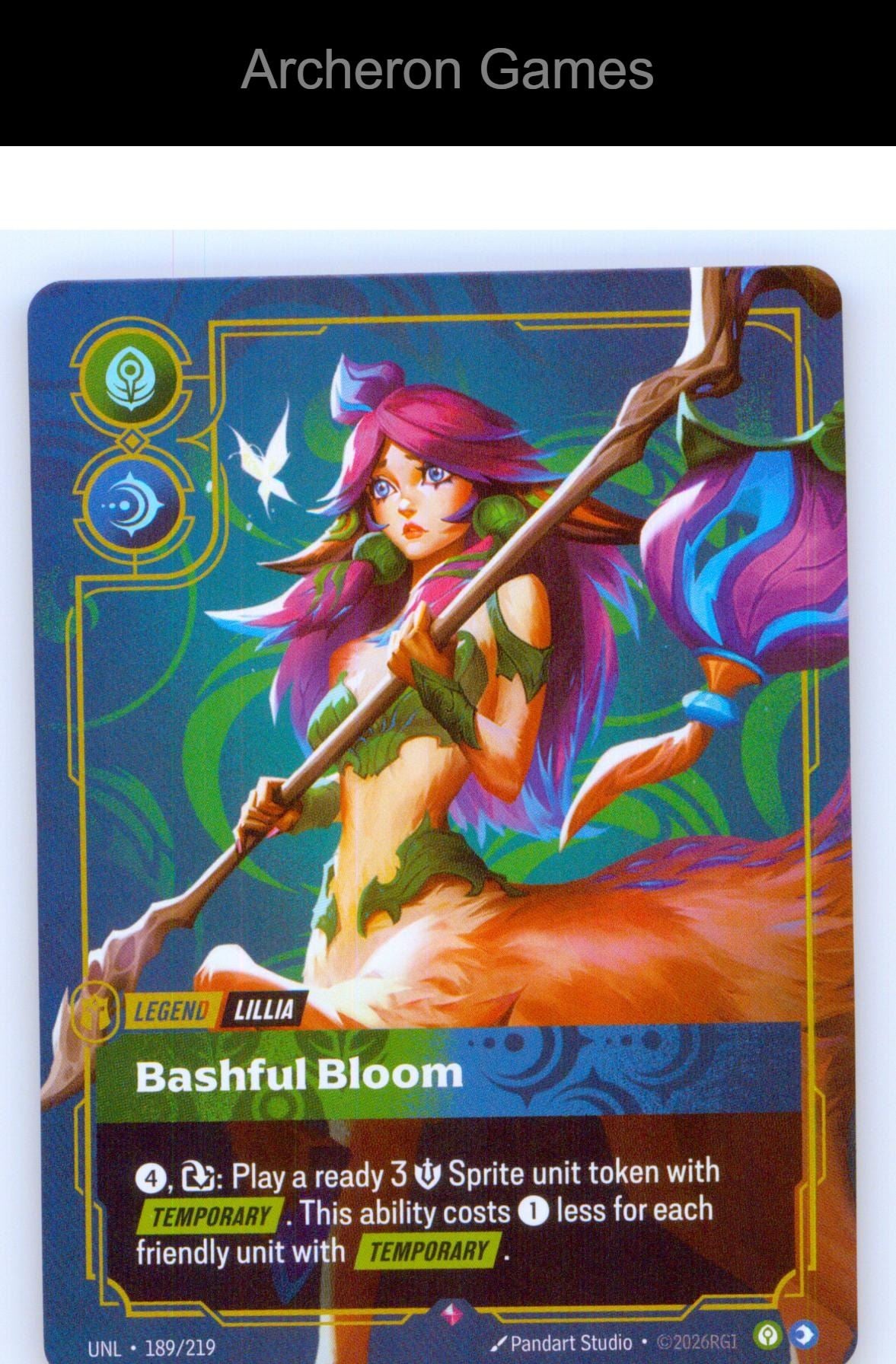 Lillia - Bashful Bloom UNL 189/219 R Unleashed Riftbound Card