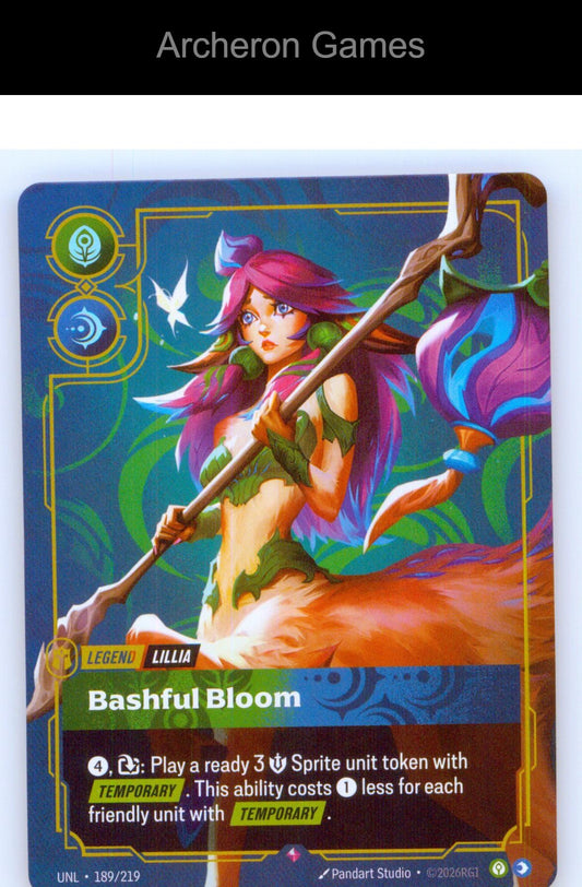 Lillia - Bashful Bloom UNL 189/219 R Unleashed Riftbound Card