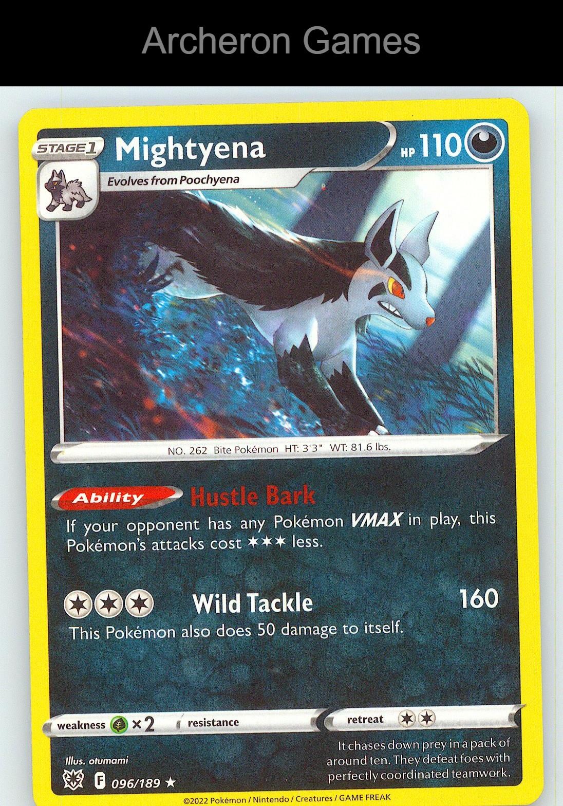 Pokemon Card Mightyena ASR 096/189 R Astral Radiance