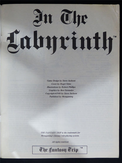 In The Labyrinth Game Master's Module: The Fantasy Trip - Metagaming Booklet #2MT