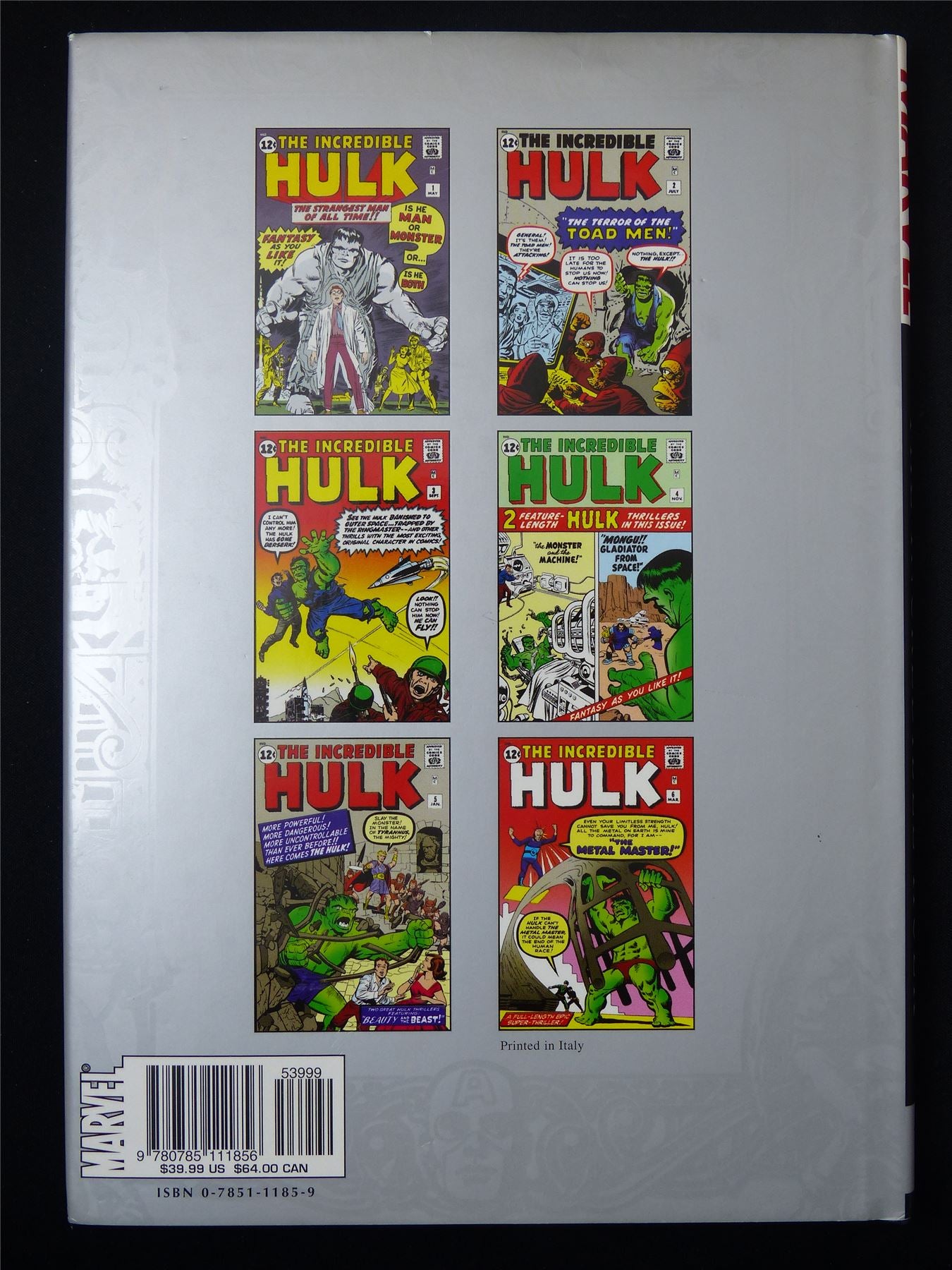 The Incredible HULK Volume 1 - Marvel Graphic Hardback #1XS