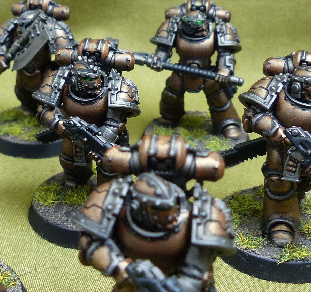 MKIII Tactical Squad with Upgrades set of 10 painted - Iron Hands - Warhammer Horus Heresy #2M6