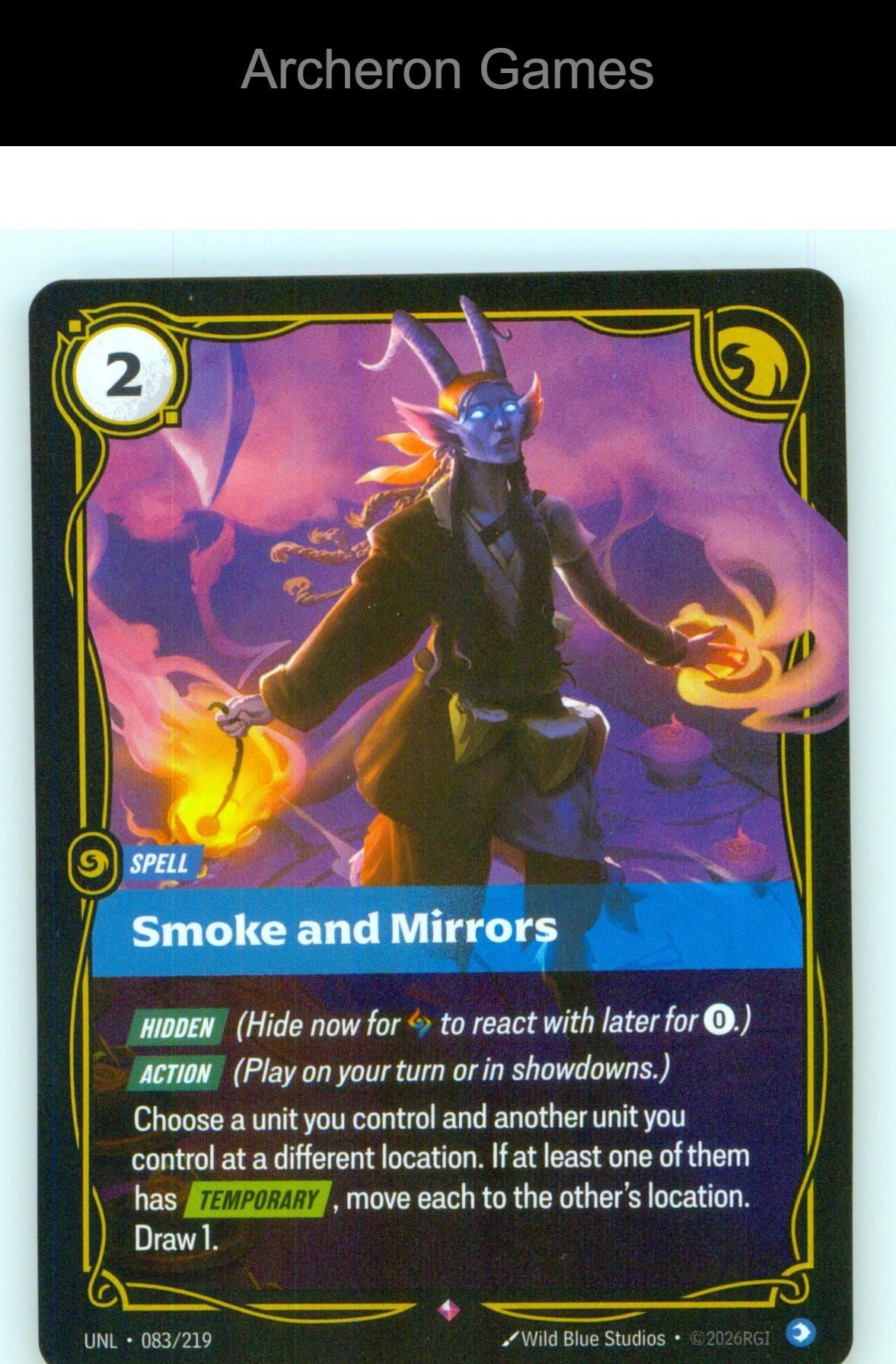 Smoke and Mirrors UNL 083/219 R Unleashed Riftbound Card