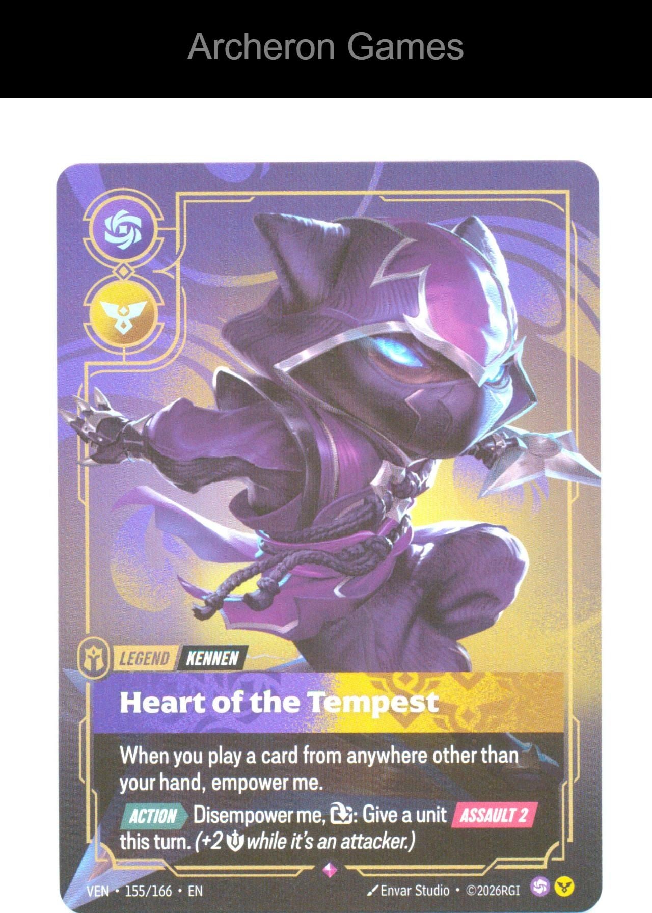 Kennen - Heart of the Tempest VEN 155/166 R Vendetta Riftbound Card Foil