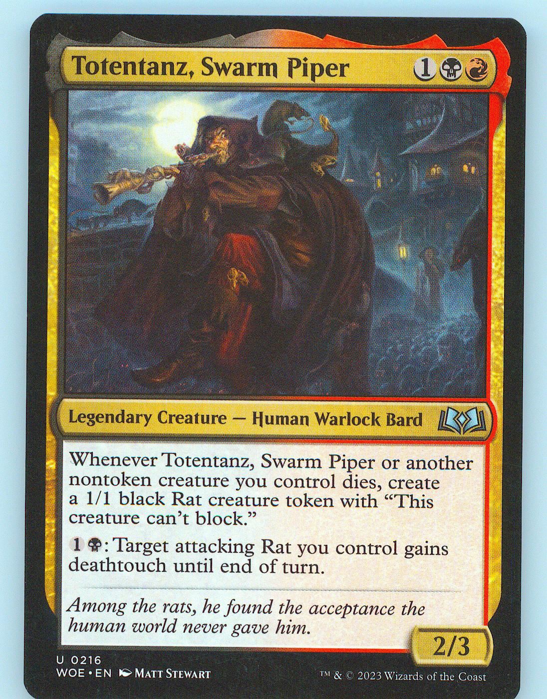 Totentanz, Swarm Piper 216 UC MTG Card Wilds of Eldraine