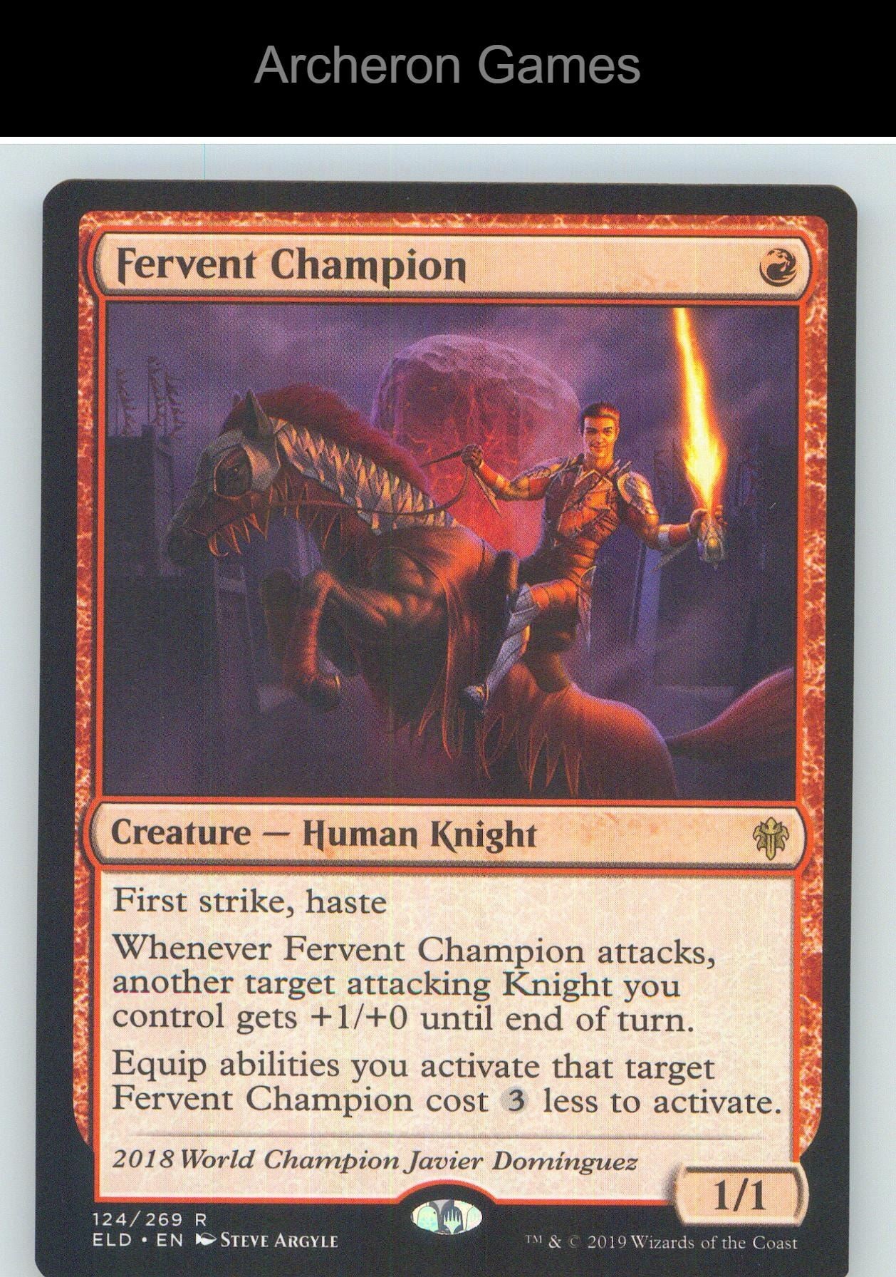 Fervent Champion ELD 124 R MTG Card NM/EX+