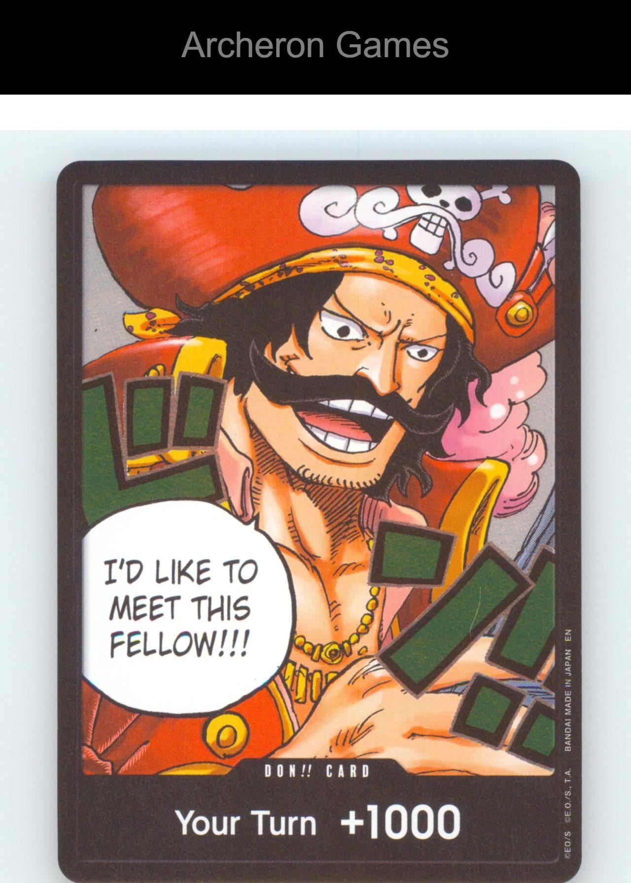 DON!! Card (Gol.D.Roger) DON!! One Piece Card NM/EX+ Foil