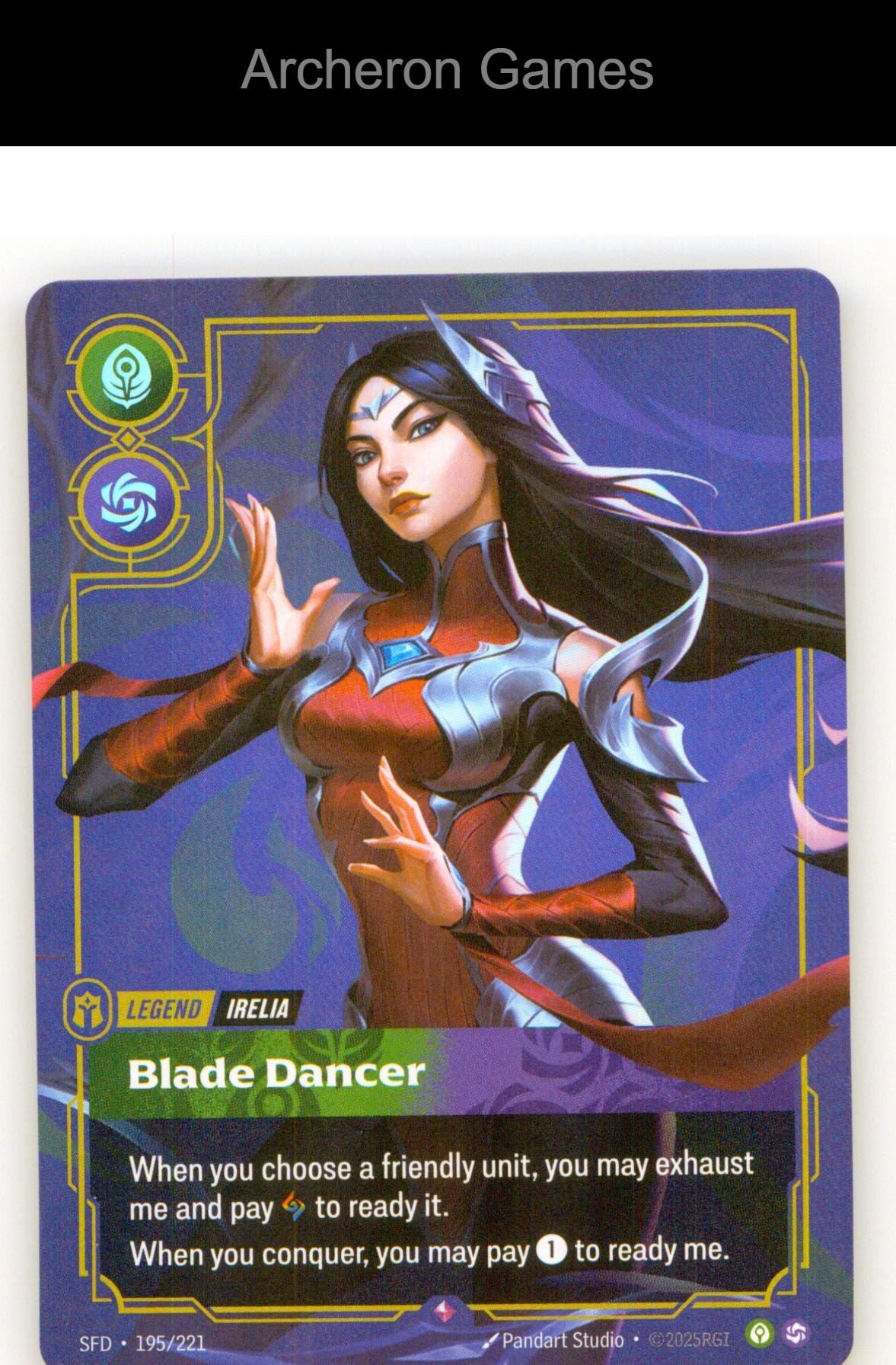 Irelia - Blade Dancer SFD 195/221 R Spiritforged Riftbound Card