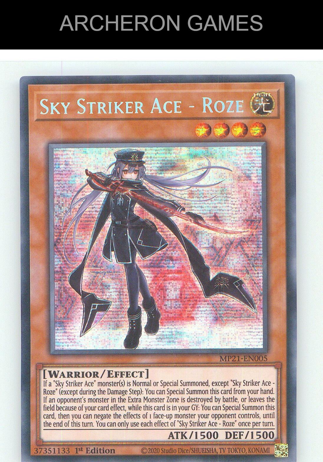 Sky Striker Ace - Roze Prismatic Secret Rare YUGIOH Card 1st Edition