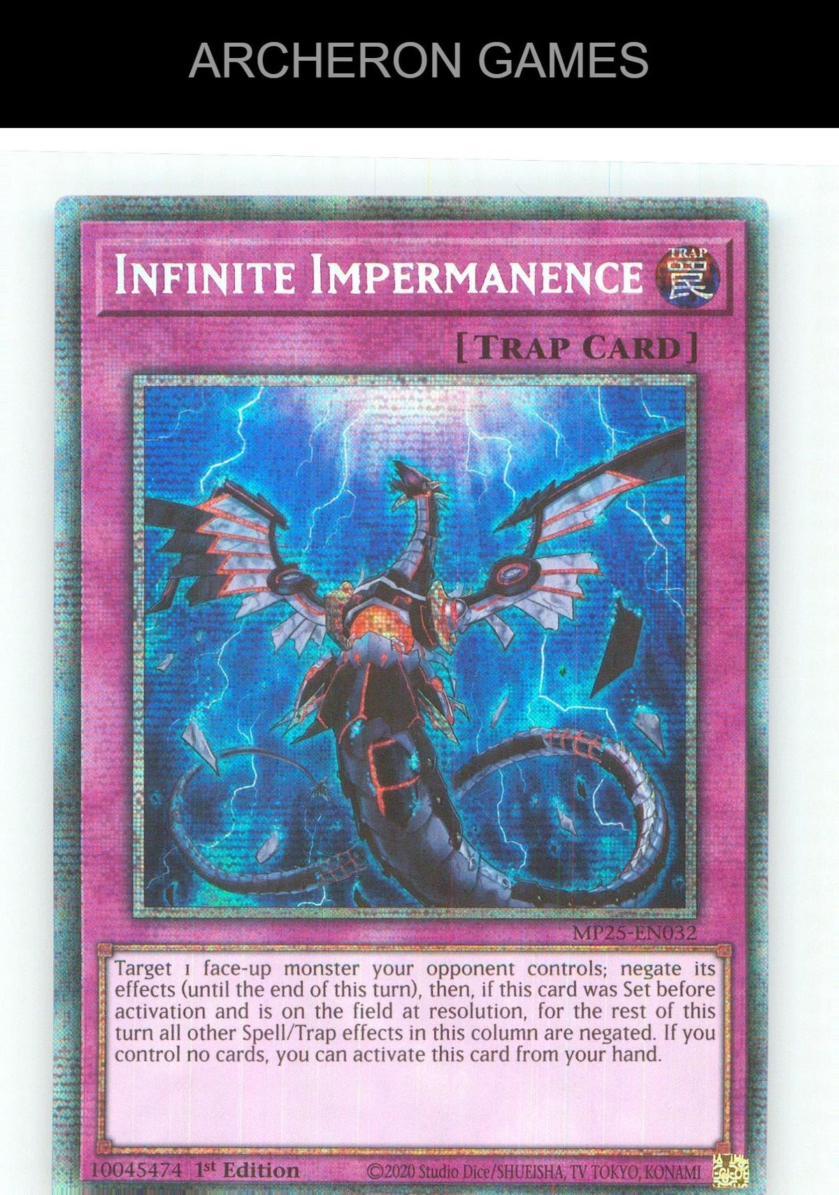 Infinite Impermanence Starlight Rare YUGIOH Card 1st Edition