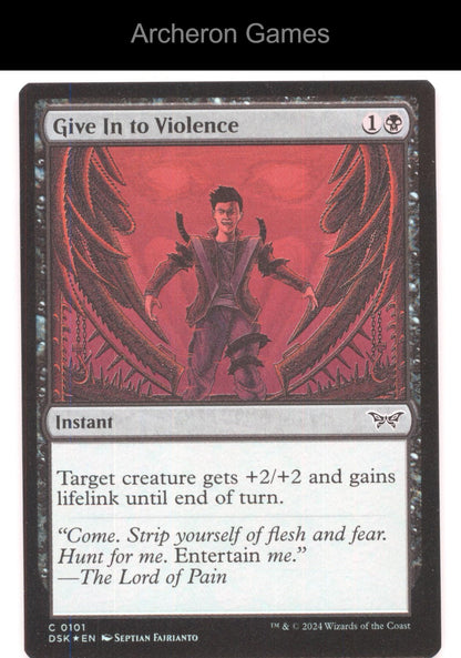 Give In to Violence 101 C MTG Card Duskmourn: House of Horror