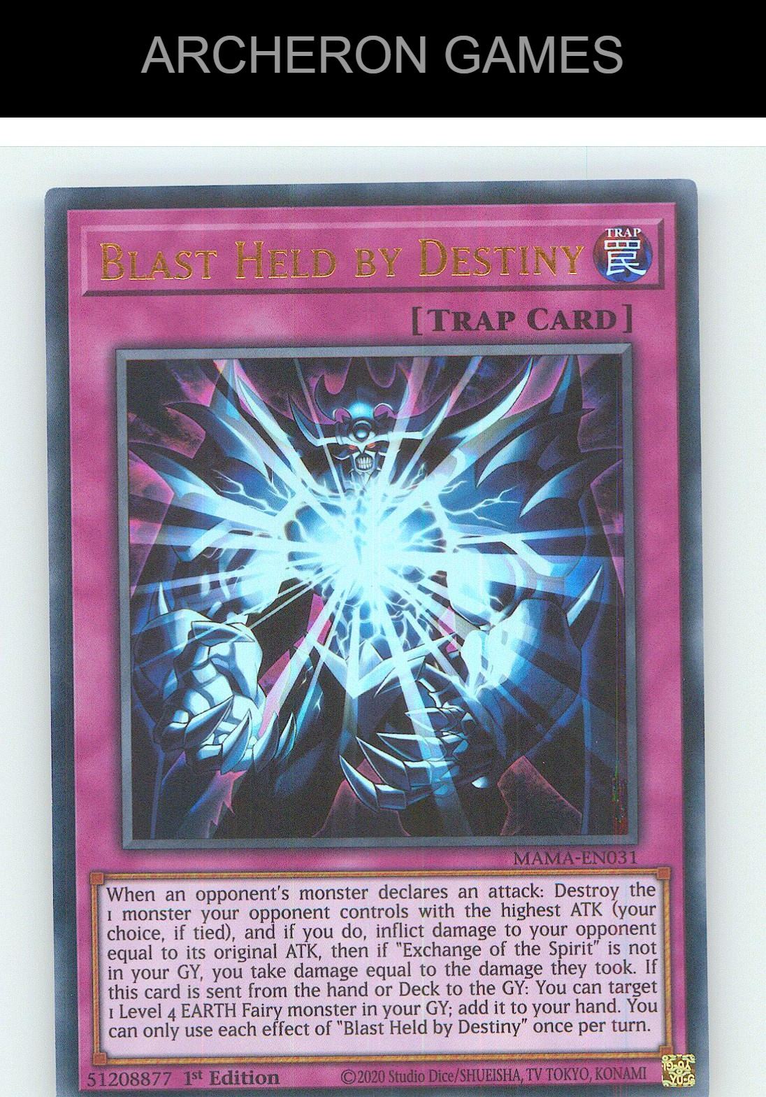 Blast Held by Destiny Ultra Rare YUGIOH Card 1st Edition